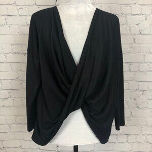 Clara Sun Woo Black Twist Front Sweater Size S
